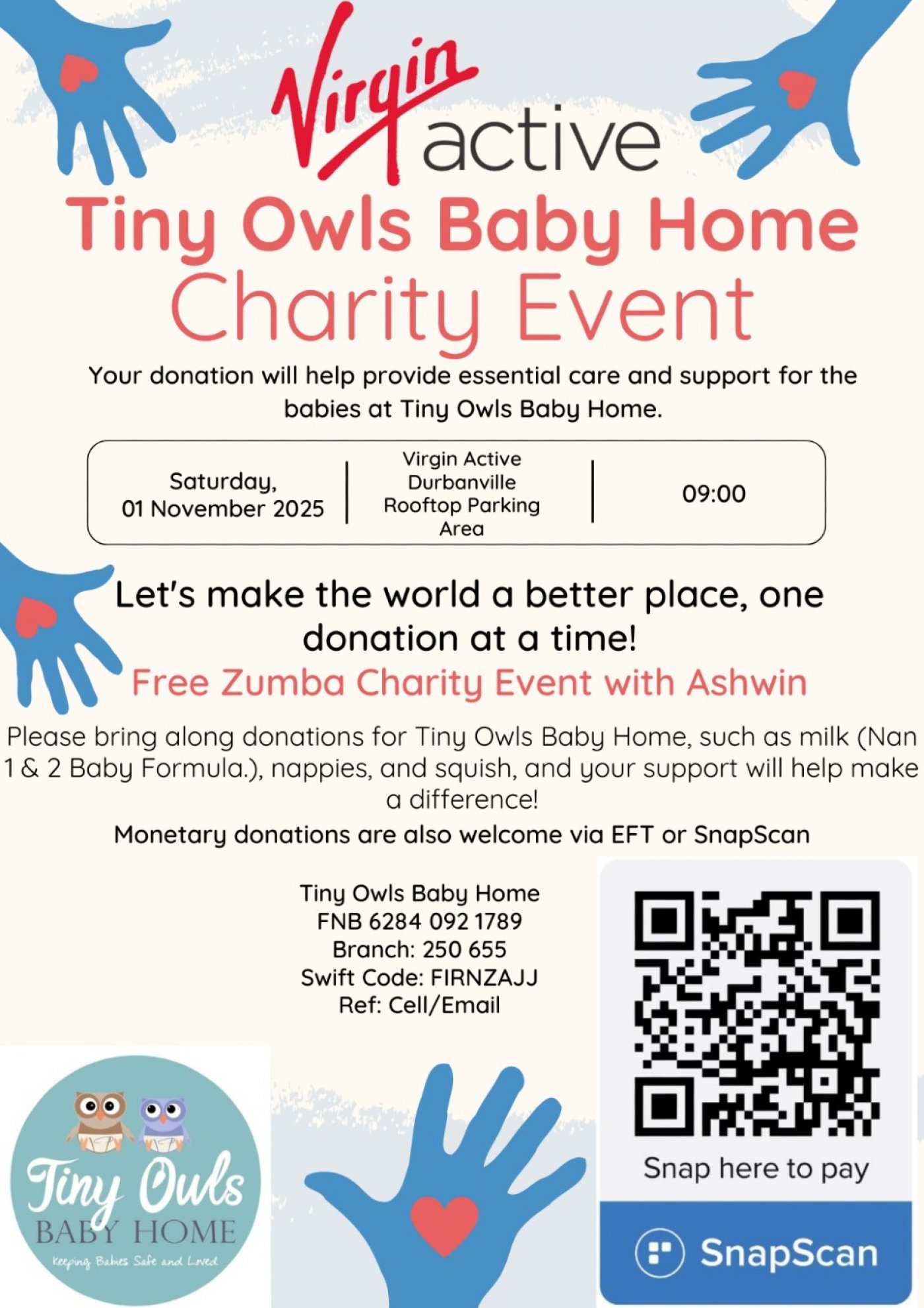 Zumba for Good - Charity Event in aid of Tiny Owls Baby Home