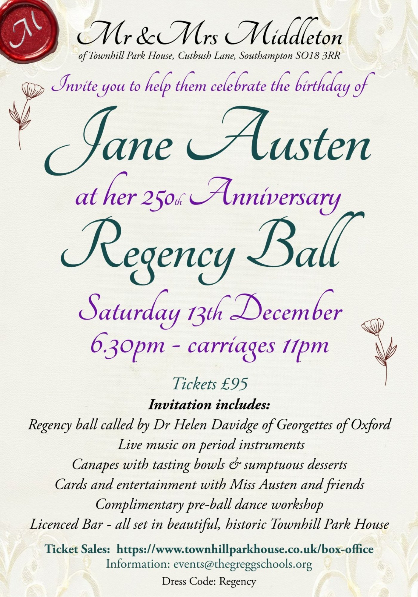 Jane Austen Regency Celebration Ball