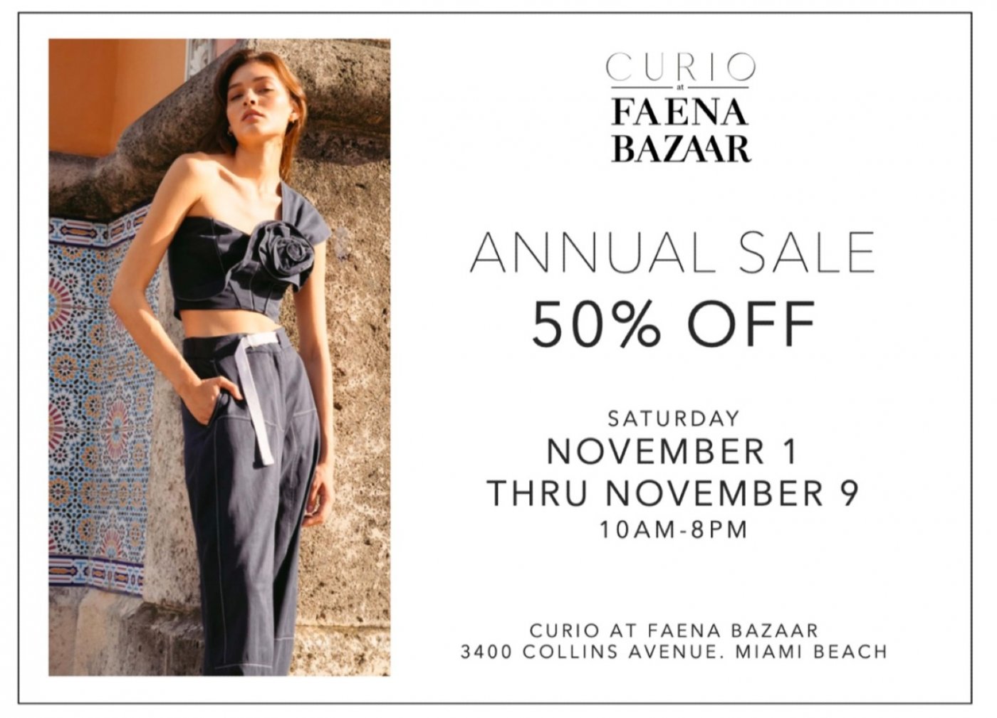 Don\u2019t Miss CURIO at Faena Bazaar\u2019s Annual Sale - Nov 1 - Nov 9! Enjoy 50% Off Luxury Fashion