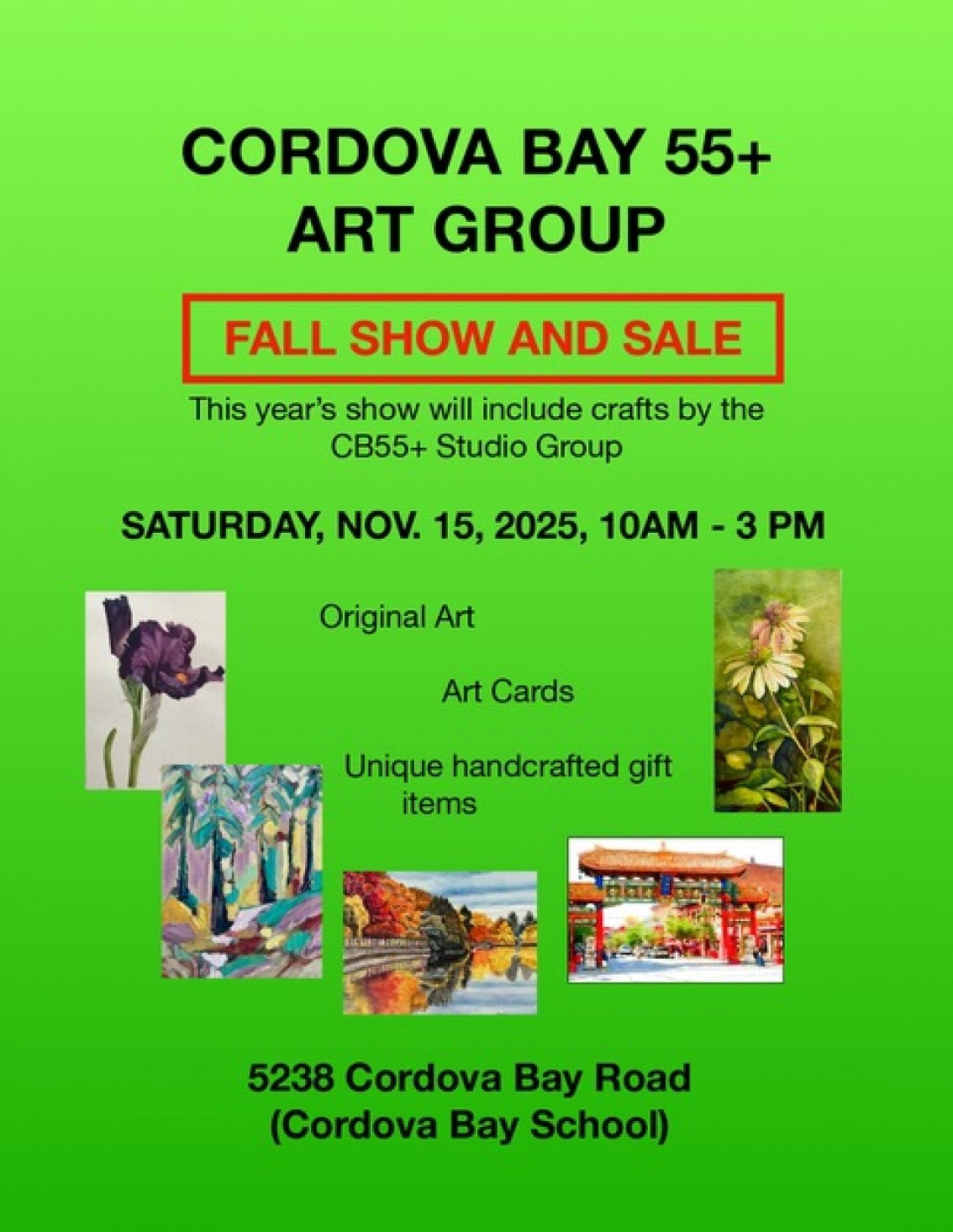 Cordova Bay 55+ Association Art Group \u2013 Art Show and Sale