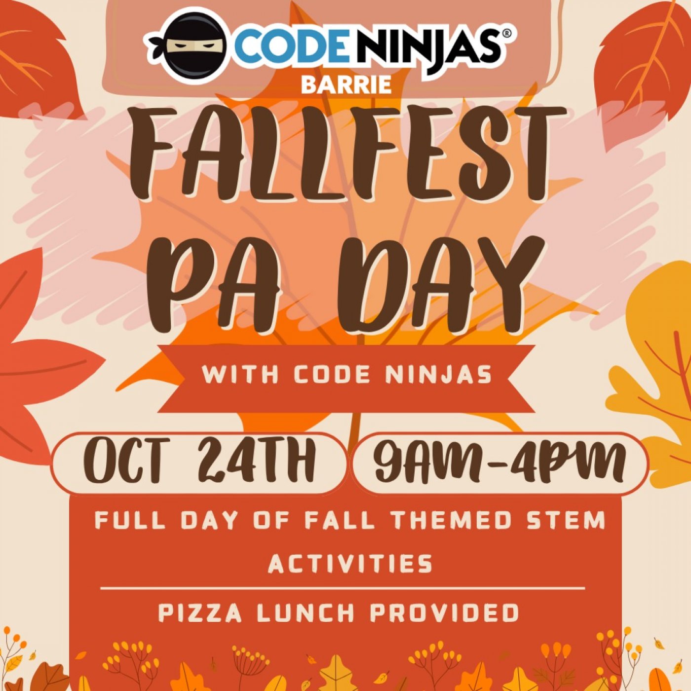 Fall Fest STEM PA Day Camp At Code Ninjas Barrie Oct 24th 2025