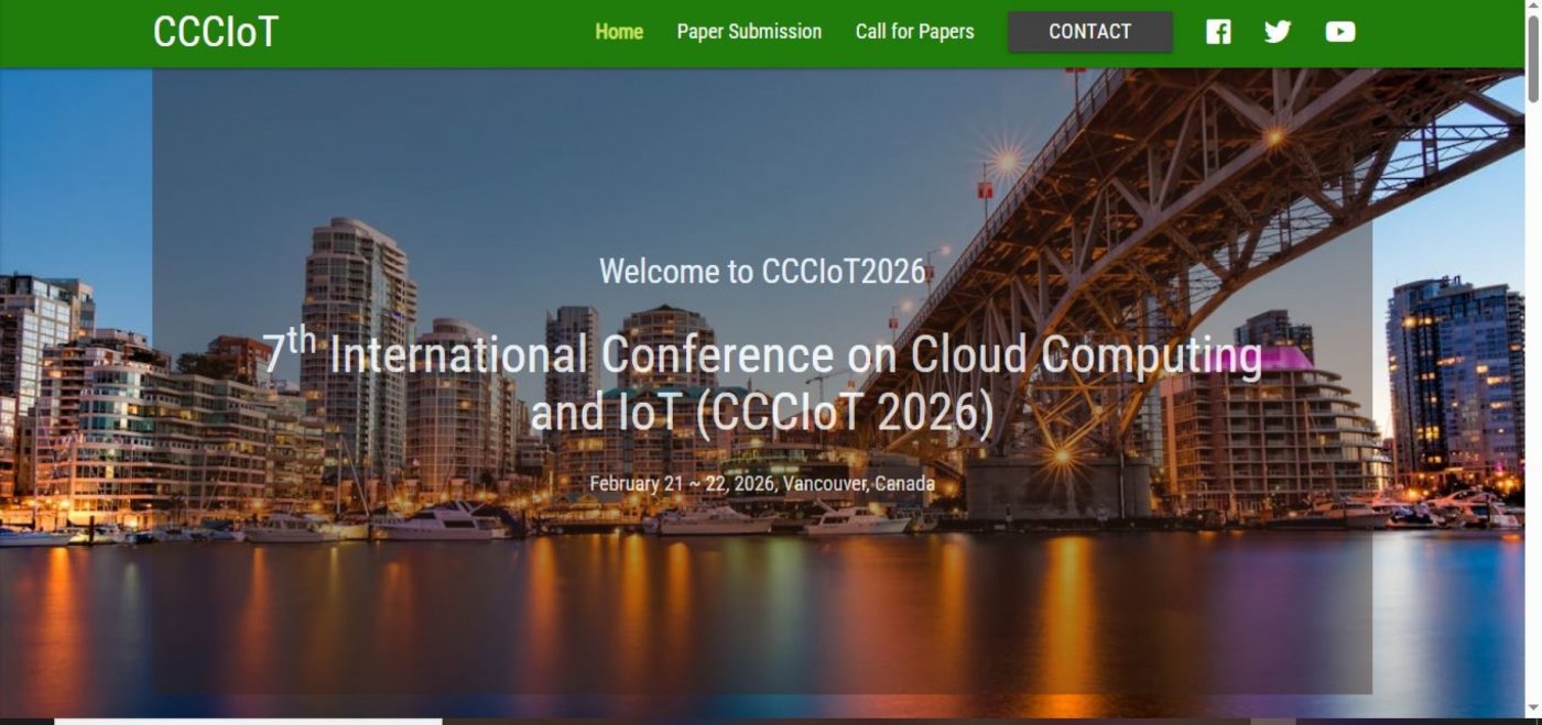 7th International Conference on Cloud Computing and IoT (CCCIoT 2026)