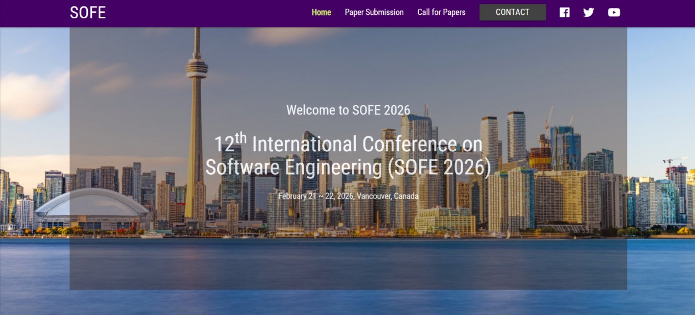 12th International Conference on Software Engineering (SOFE 2026)