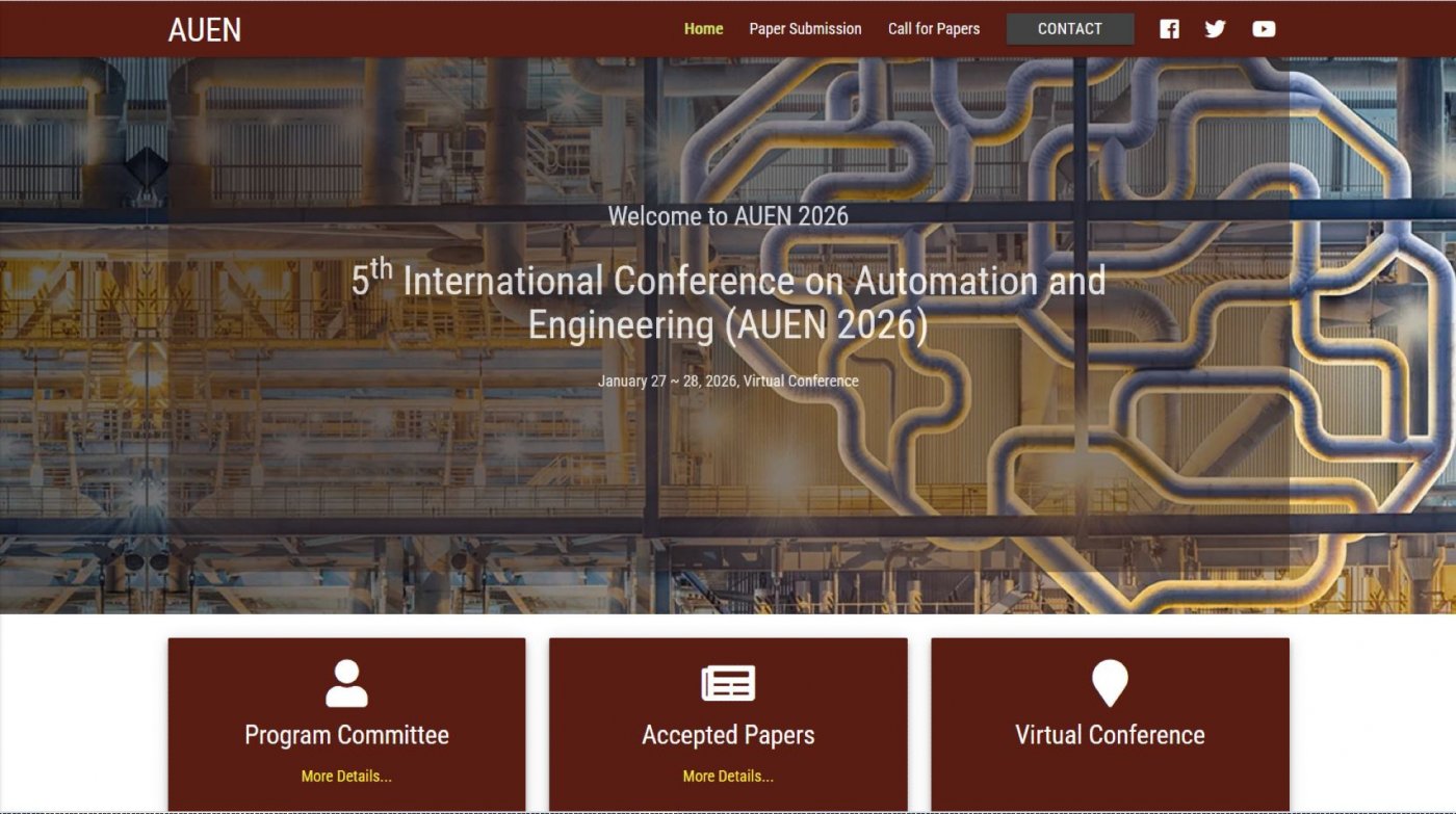 5th International Conference on Automation and Engineering (AUEN 2026) 