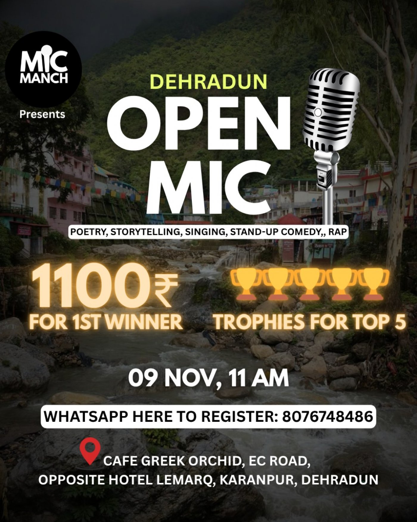 OPEN MIC IN DEHRADUN - Poetry, Storytelling, Singing, Standup Comedy