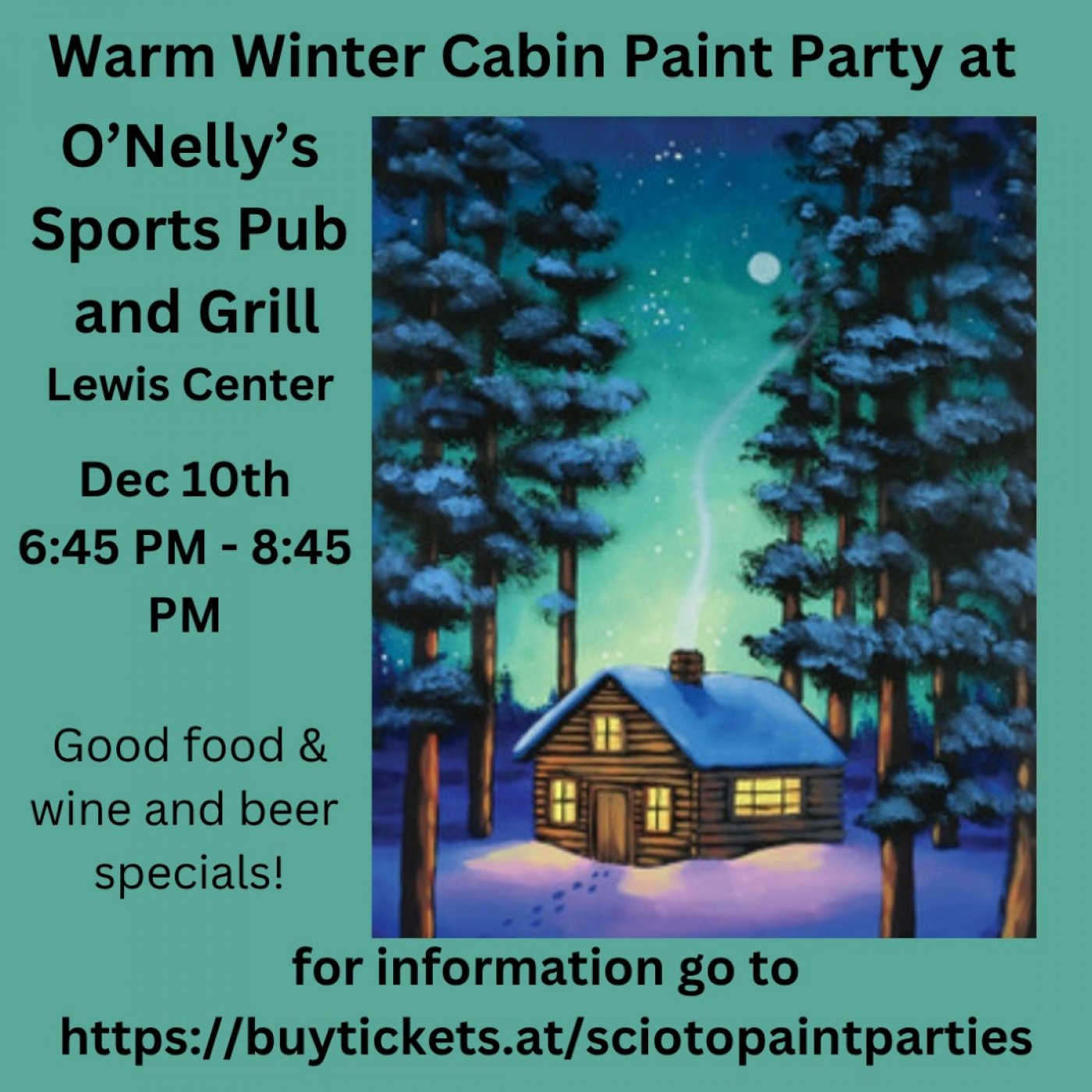 Warm Winter Cabin Paint Party at O'Nelly's Sports Pub & Grill