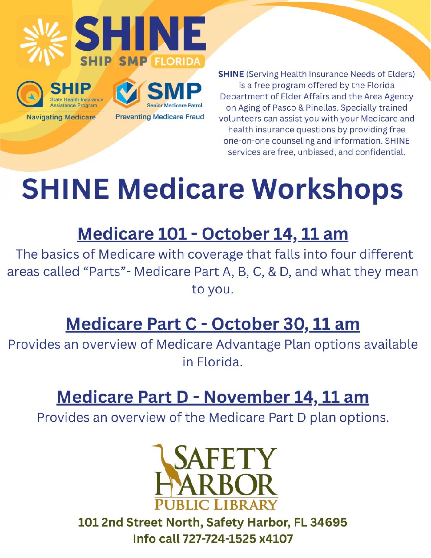 SHINE Workshop Medicare Part D