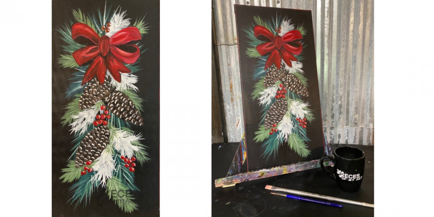 Sip and Paint at Walnut Creek...Christmas Swag