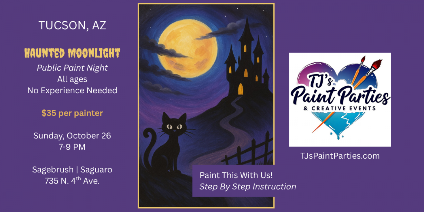 (Tucson, AZ) Paint Night: Haunted Moonlight at Sagebrush | Saguaro