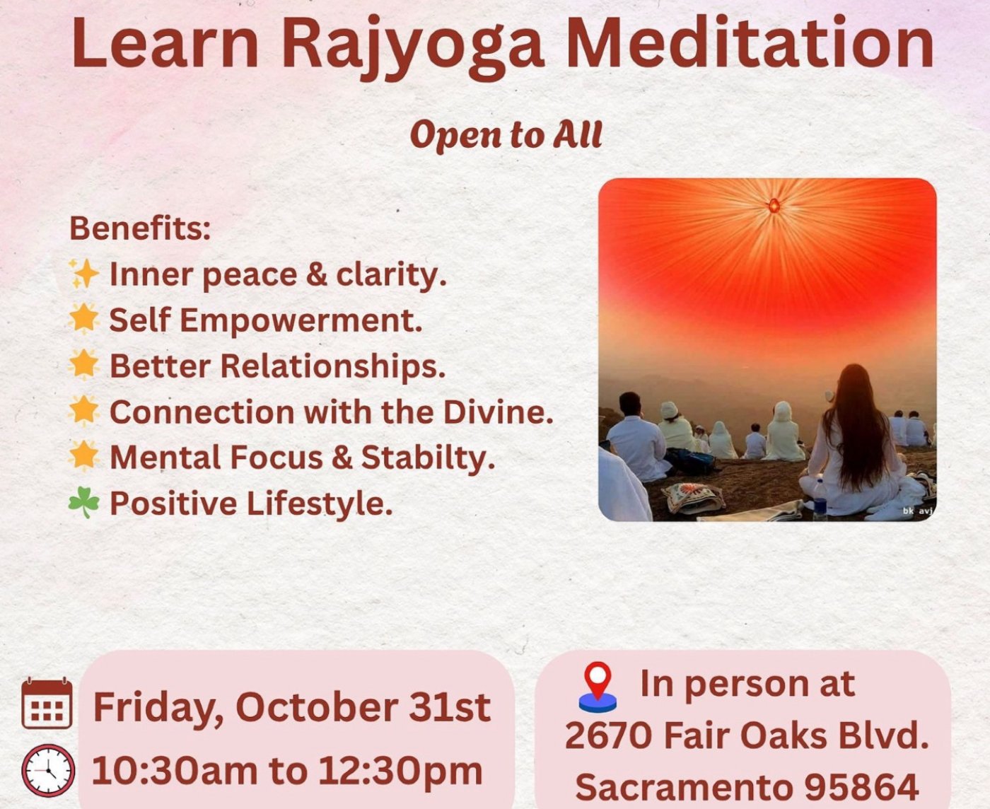 Learn Rajyoga Meditation
