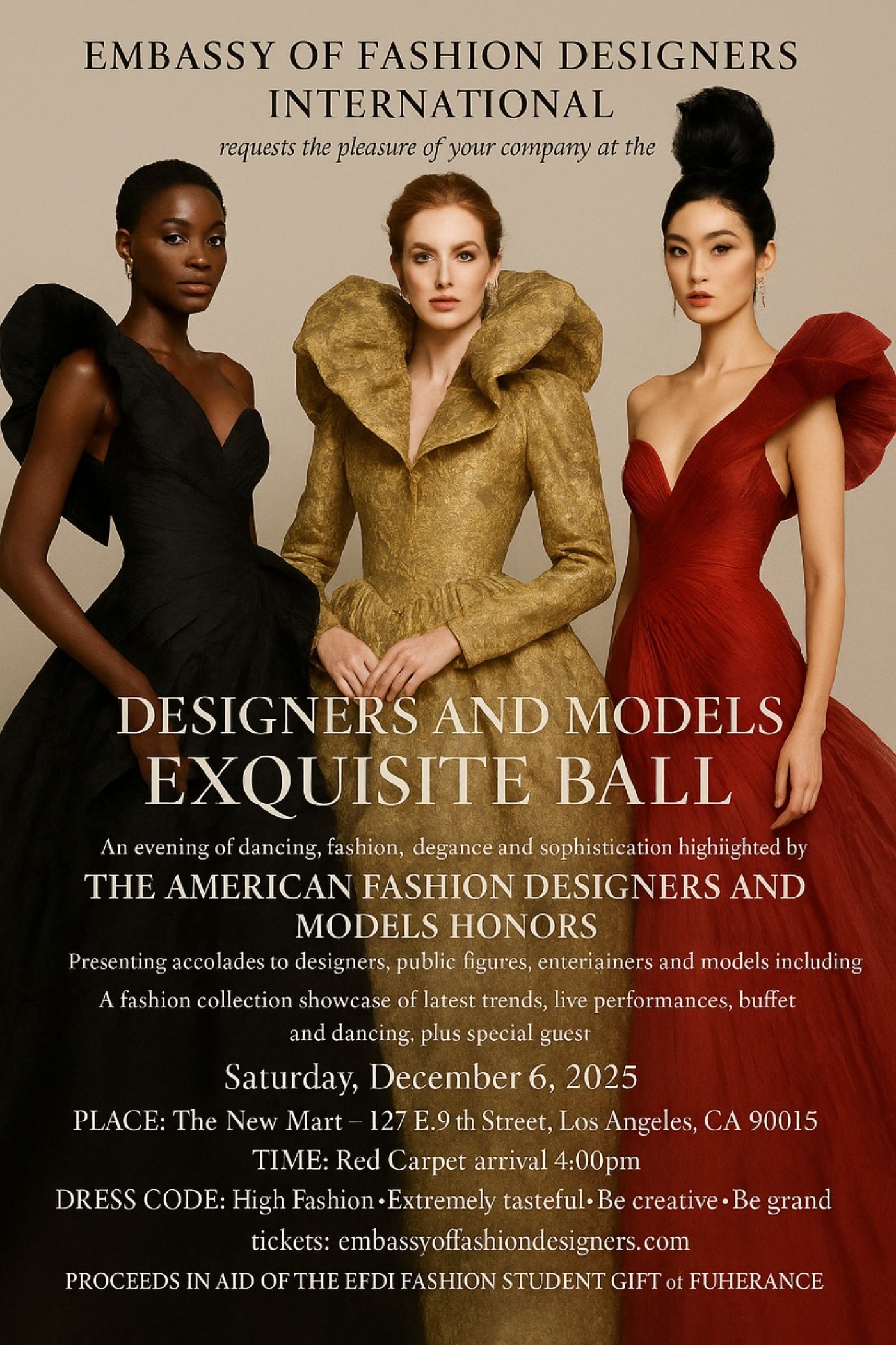 The 6th Annual Embassy of Fashion Designers International on December 6, 2025