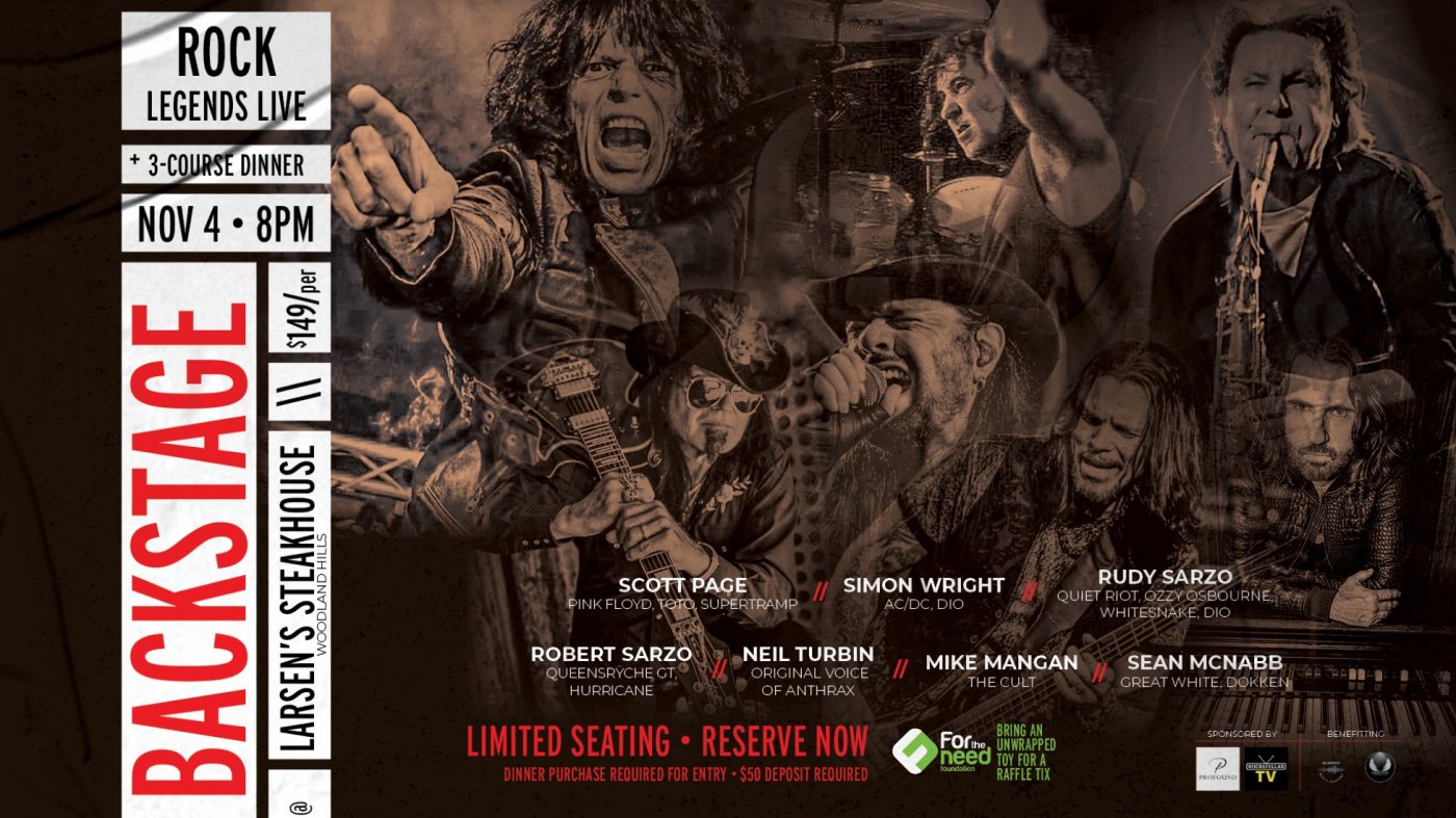 \ud83c\udfb8 Rock Out for a Cause \u2014 Backstage at Larsen\u2019s | Nov. 4th, Woodland Hills CA