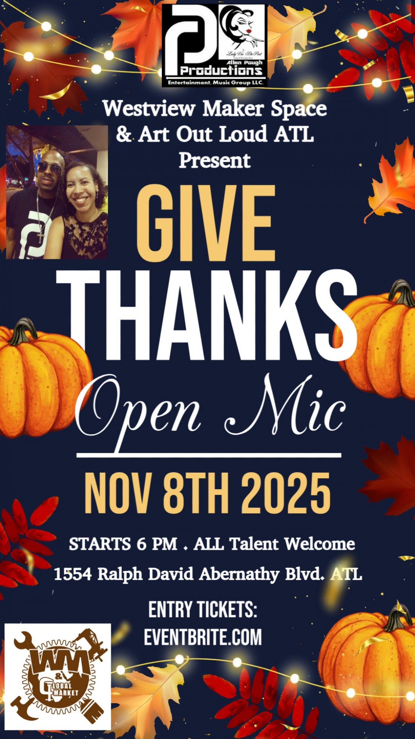 Art Out Loud Open Mic Variety Show: 'Give Thanks' Edition