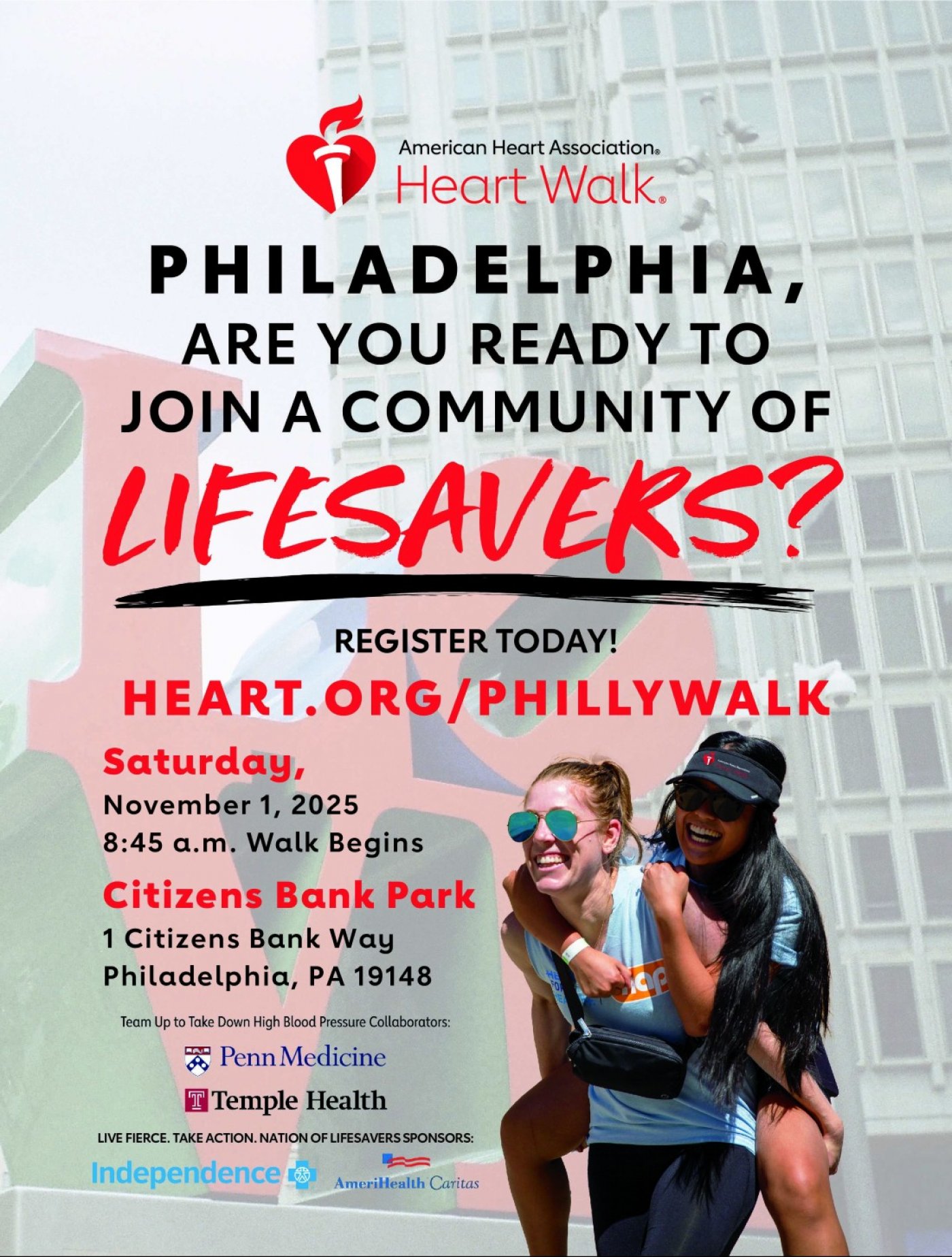 Nov. 1: 2025 Philadelphia American Heart Association Heart Walk