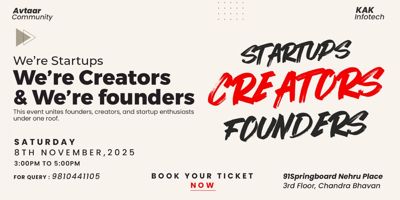 We're Startups ,Creators & Founders