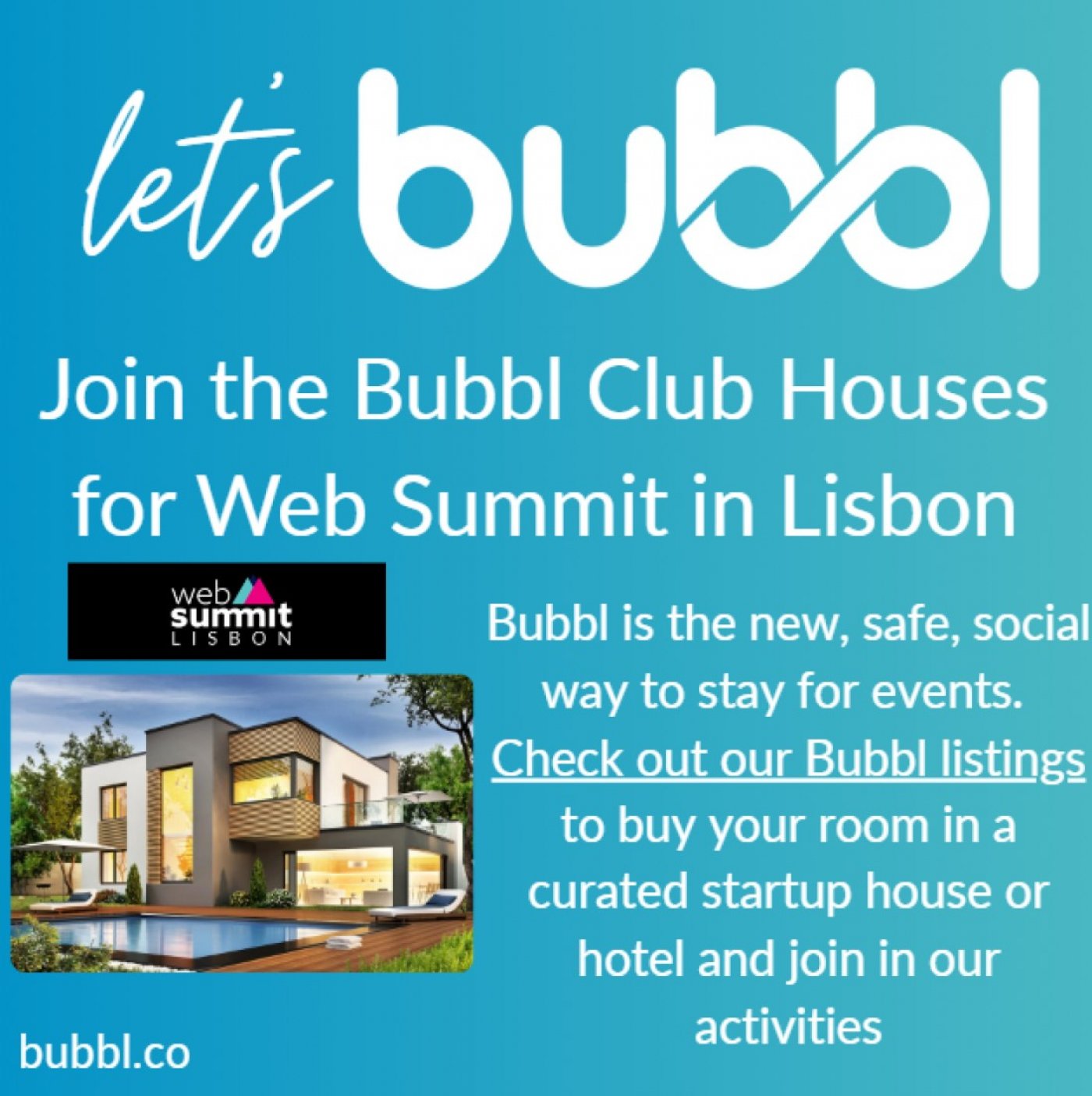 Bubbl Club Social House Stays - #WebSummit2025Lisbon