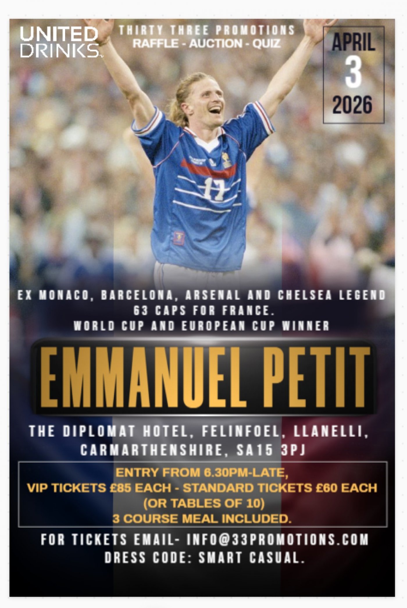 An Evening with Emmanuel Petit in Llanelli