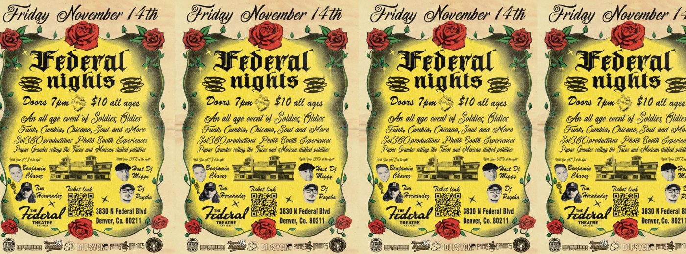Friday Nov. 14th Federal Nights DJ Night featuring DJ Miggy & Dj Psycho. All ages event!