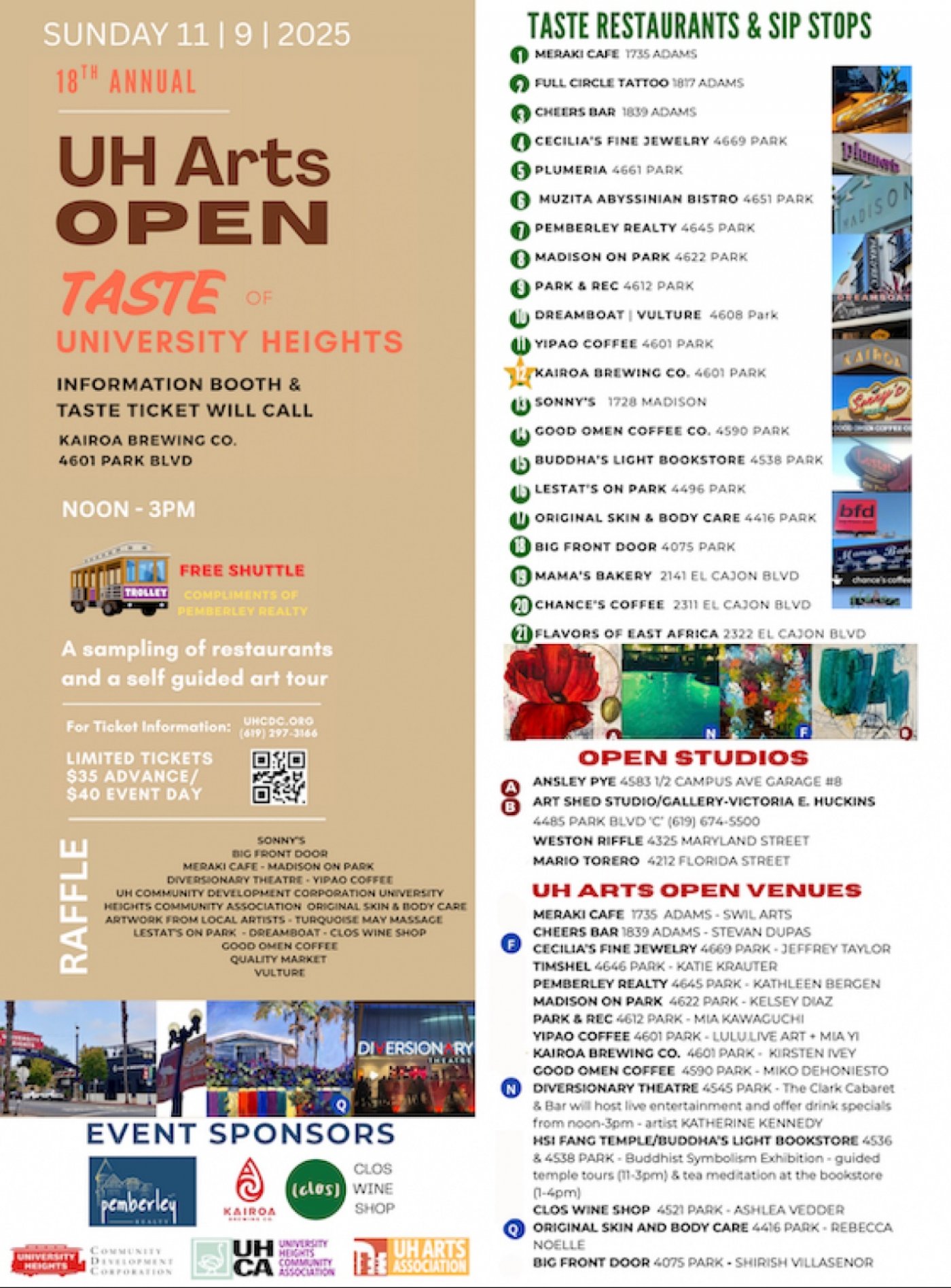 18th annual UH arts Open & Taste of University Heights