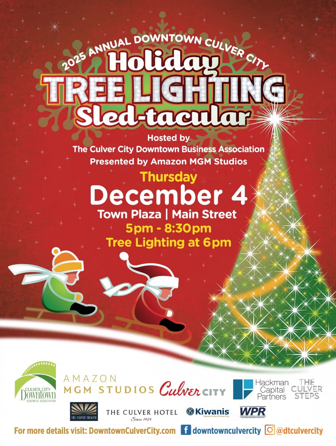 2025 Annual Downtown Culver City Holiday Tree Lighting Sled-tacular
