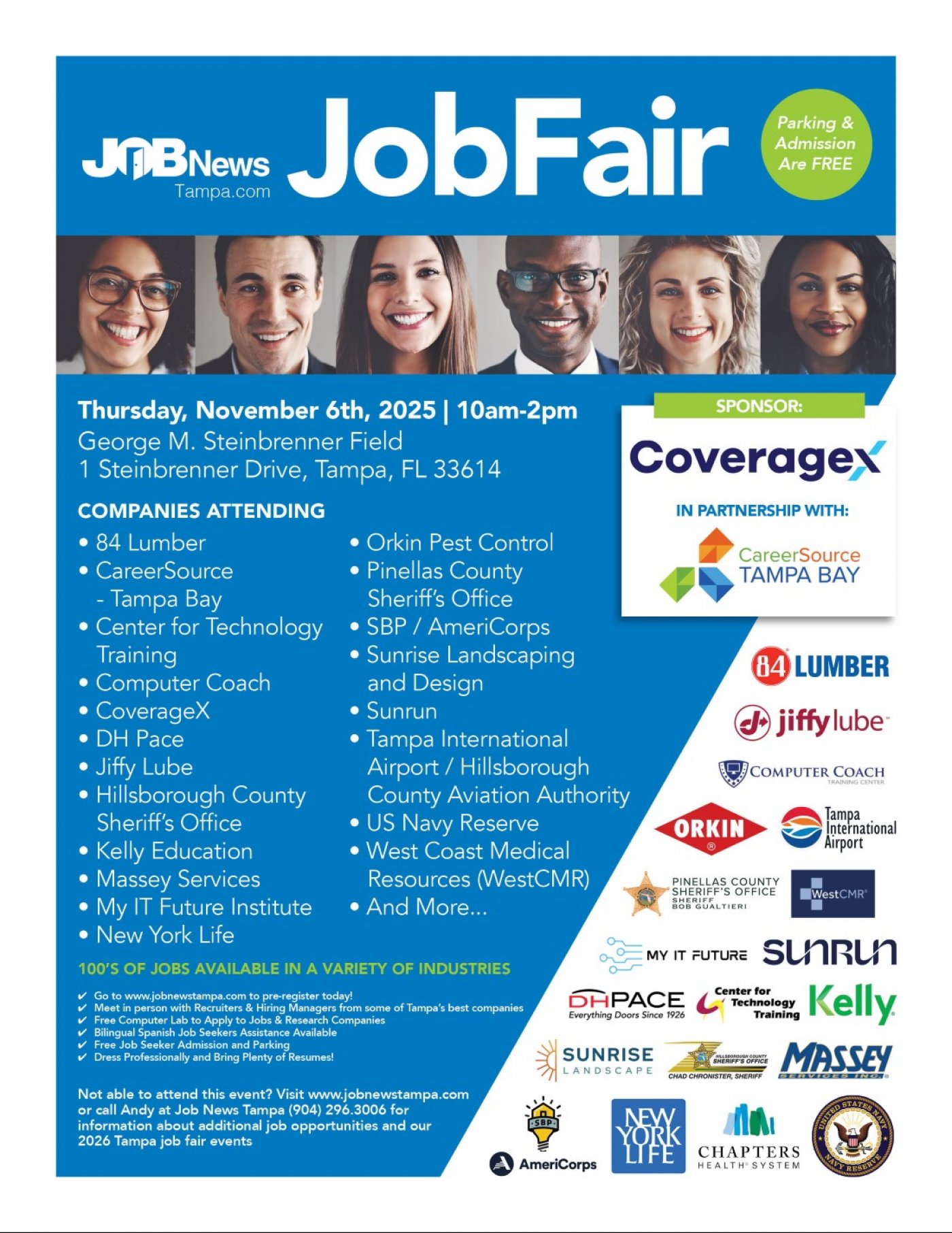 TAMPA JOB FAIR -   ** Local Companies Hiring for 100's of JOBS **