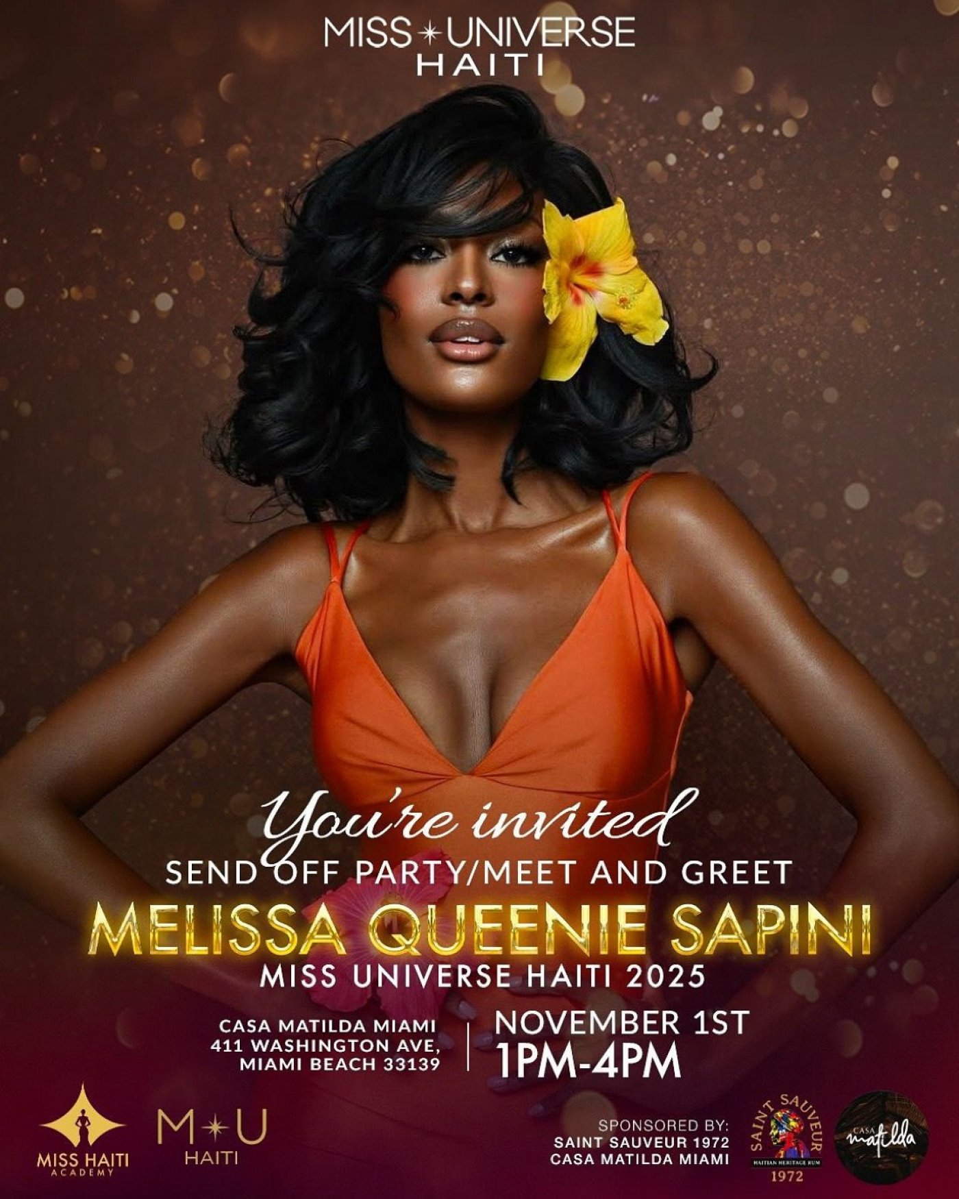 Miss Universe Haiti 2025 Send-Off Party: Melissa Queenie Sapini