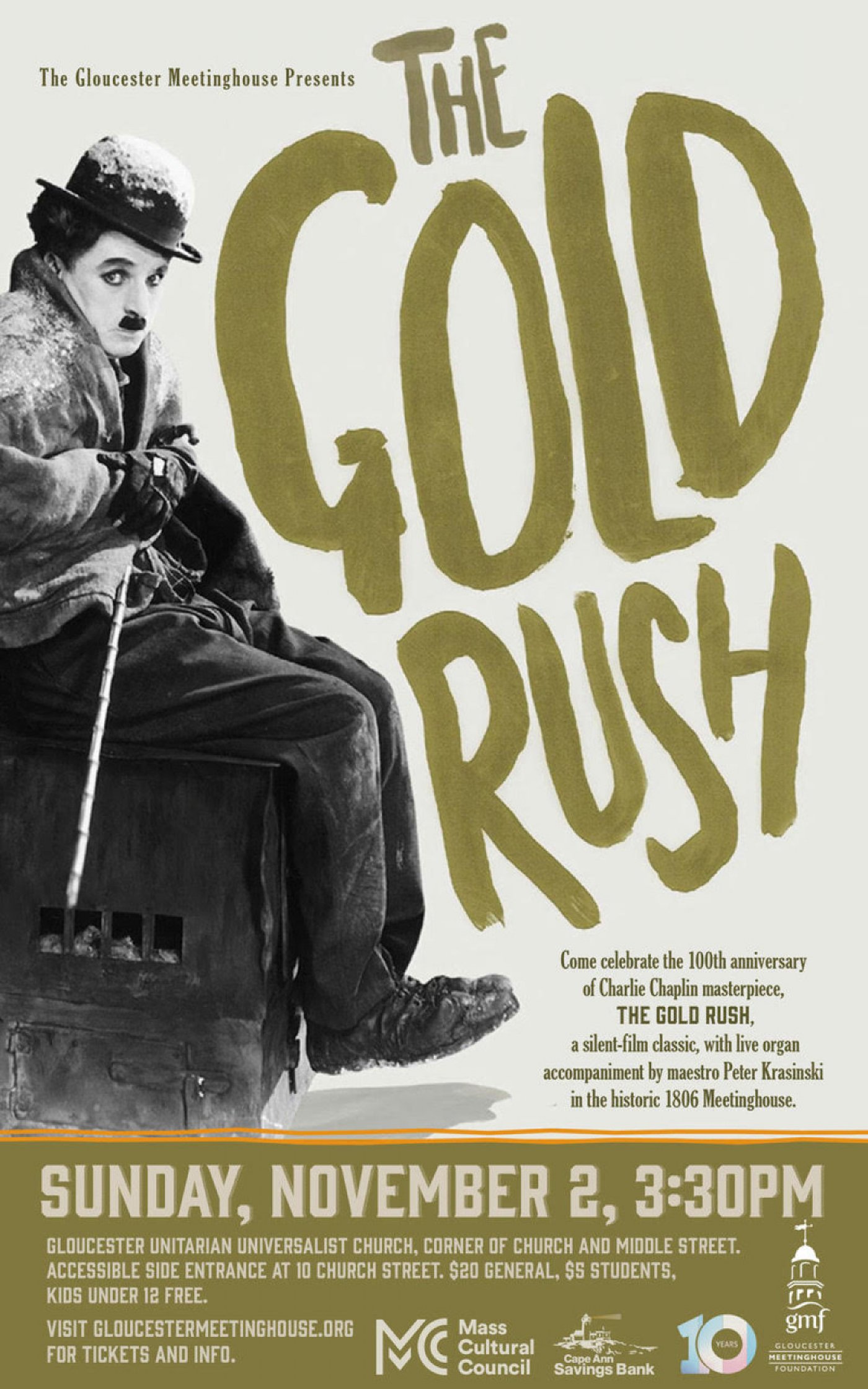 Charlie Chaplin's silent movie 'The Gold Rush' with organist Peter Krasinski