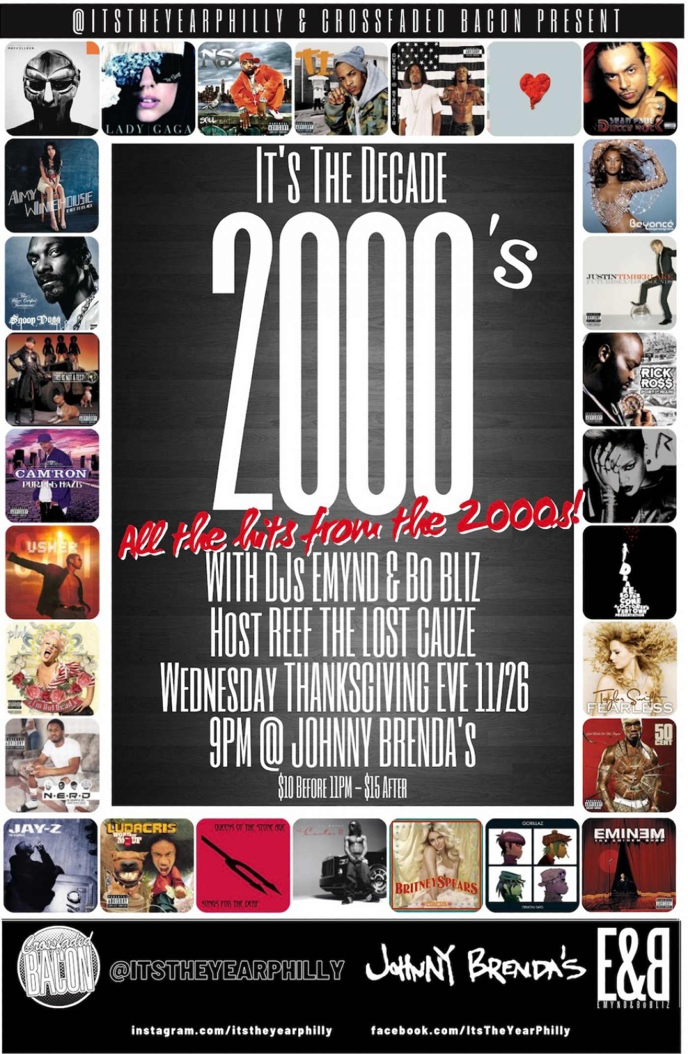 It's The Decade 2000's on Thanksgiving Eve at Johnny Brenda's 