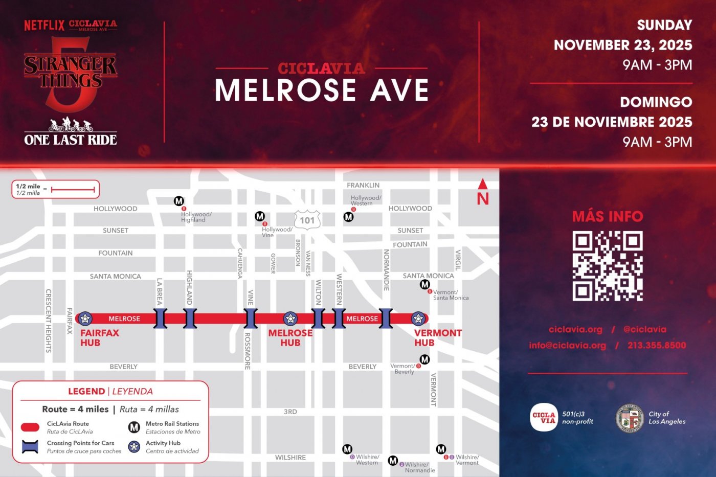 Netflix x CicLAvia\u2014Melrose Ave: Stranger Things 5 One Last Ride