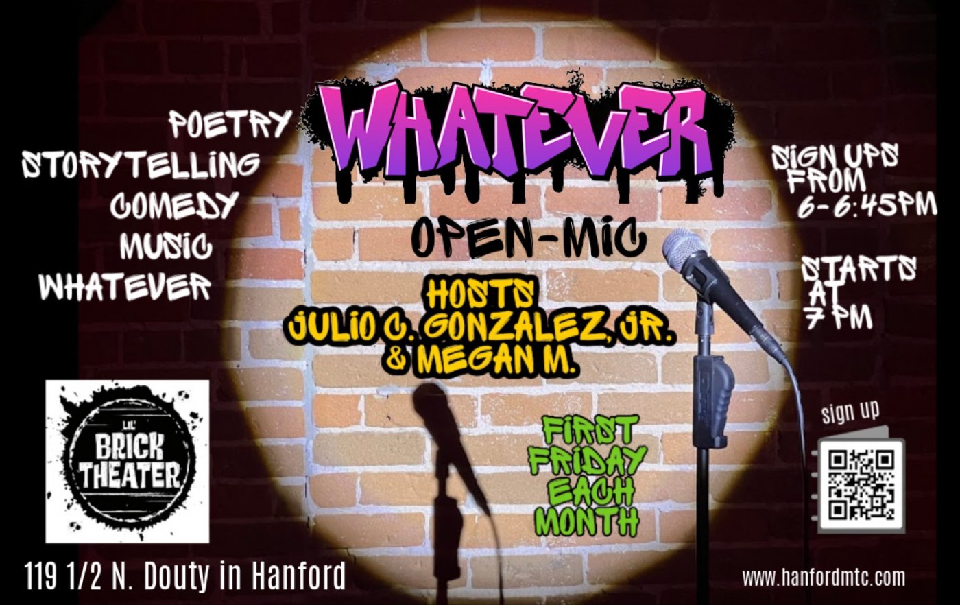 Whatever Open-Mic in Hanford (NOV 7, DEC 5)