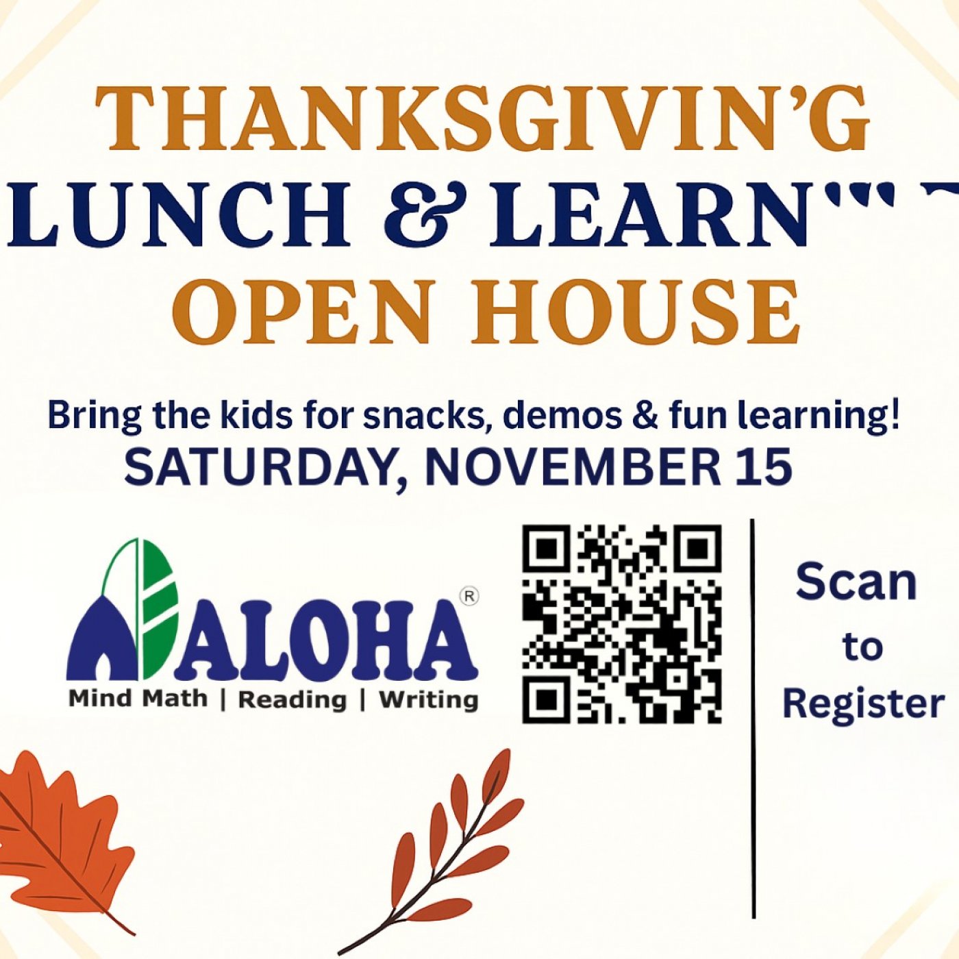 Thanksgiving Lunch & Fun - Aloha Mind Math