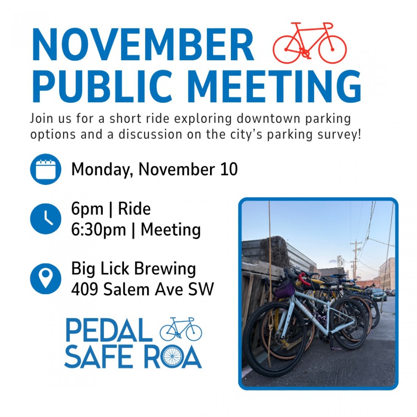 PedalSafe ROA November public meeting