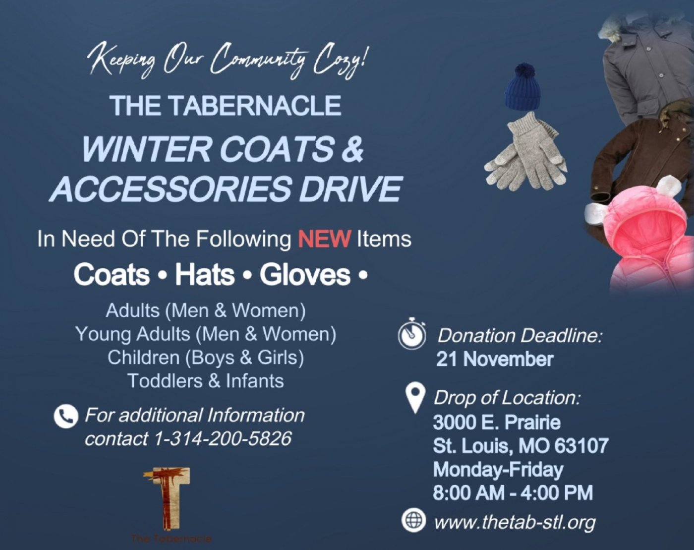 The Tabernacle Winter Coats & Accessories Drive
