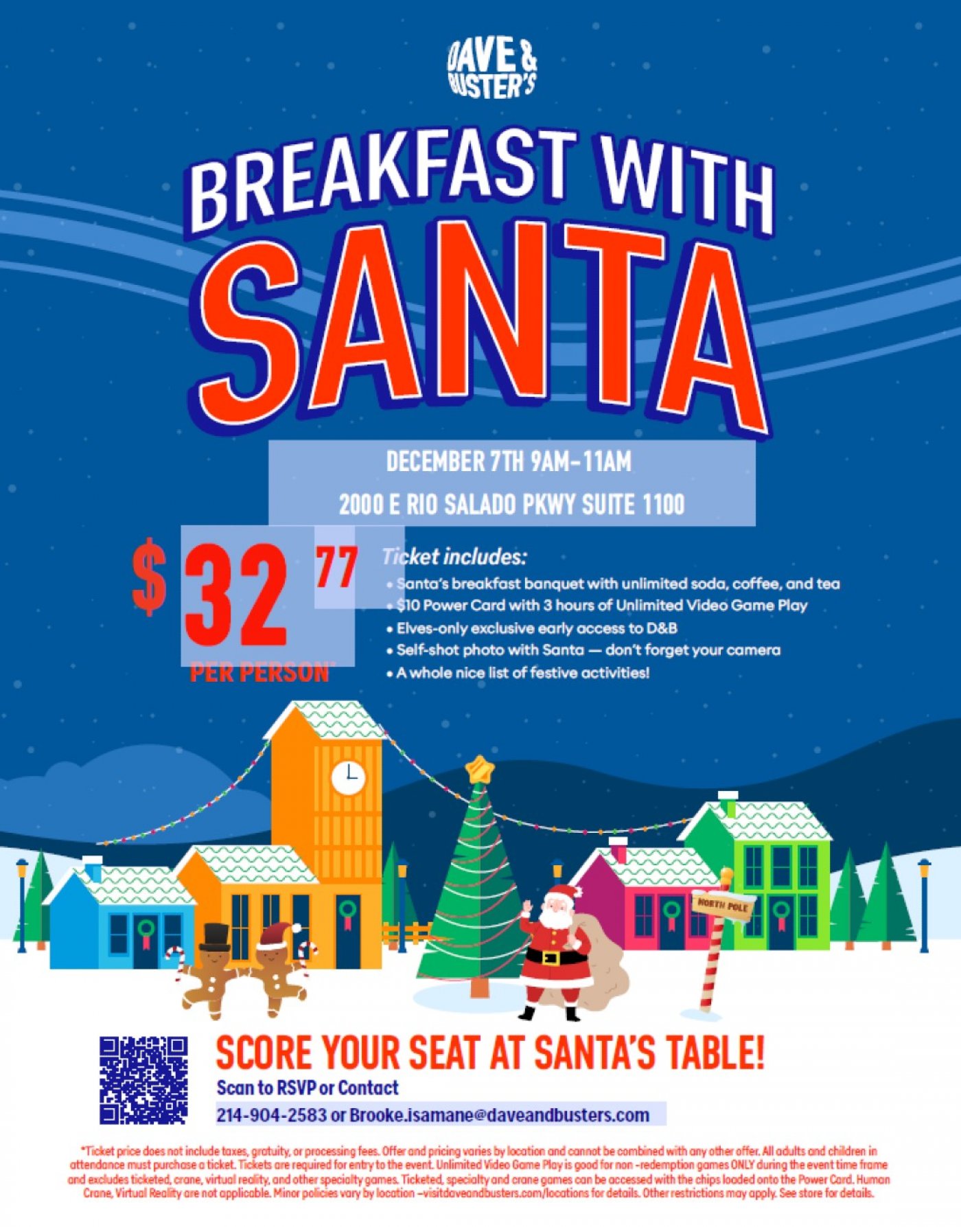Breakfast with Santa at Dave & Buster's Tempe 
