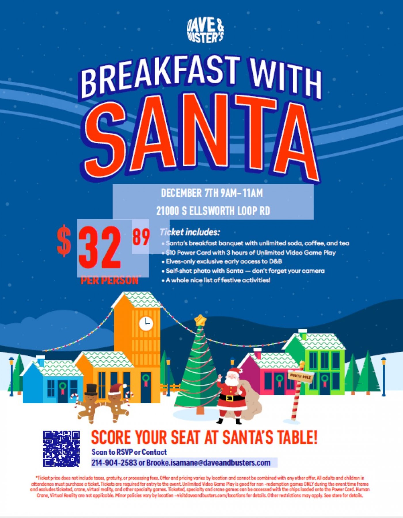 Breakfast with Santa at Dave & Buster's Queen Creek 
