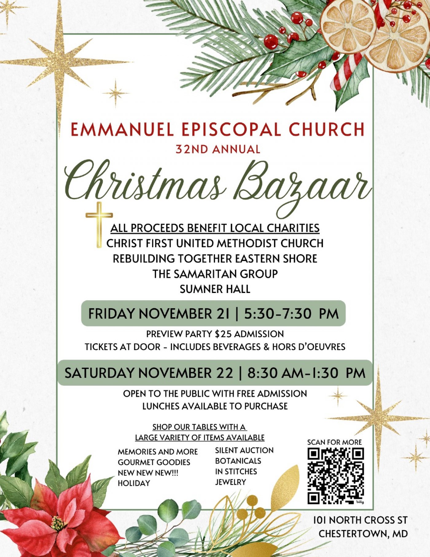 Emmanuel Episcopal Church 32nd Annual Christmas Bazaar Preview Party
