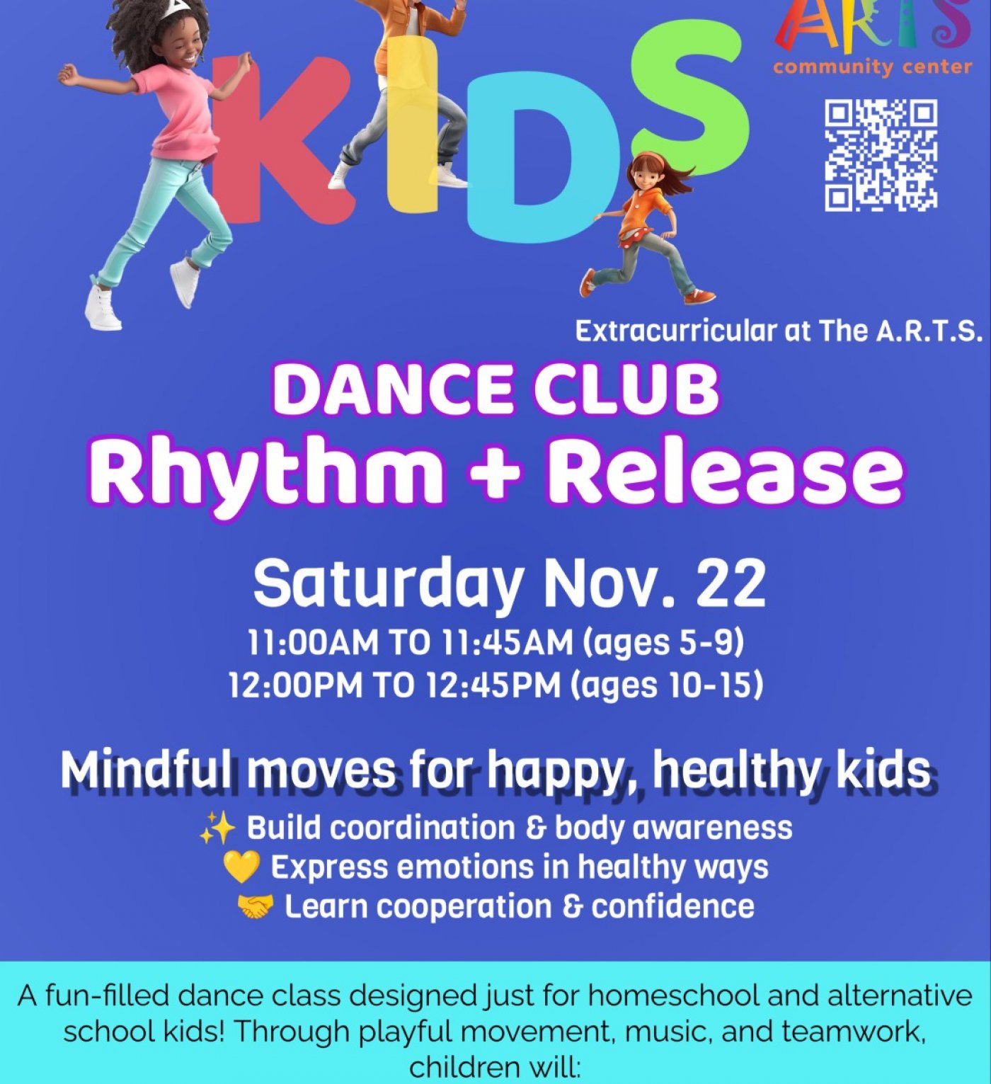 Dance Club: RHYTHM & RELEASE (ages 5-9 and 10-14)