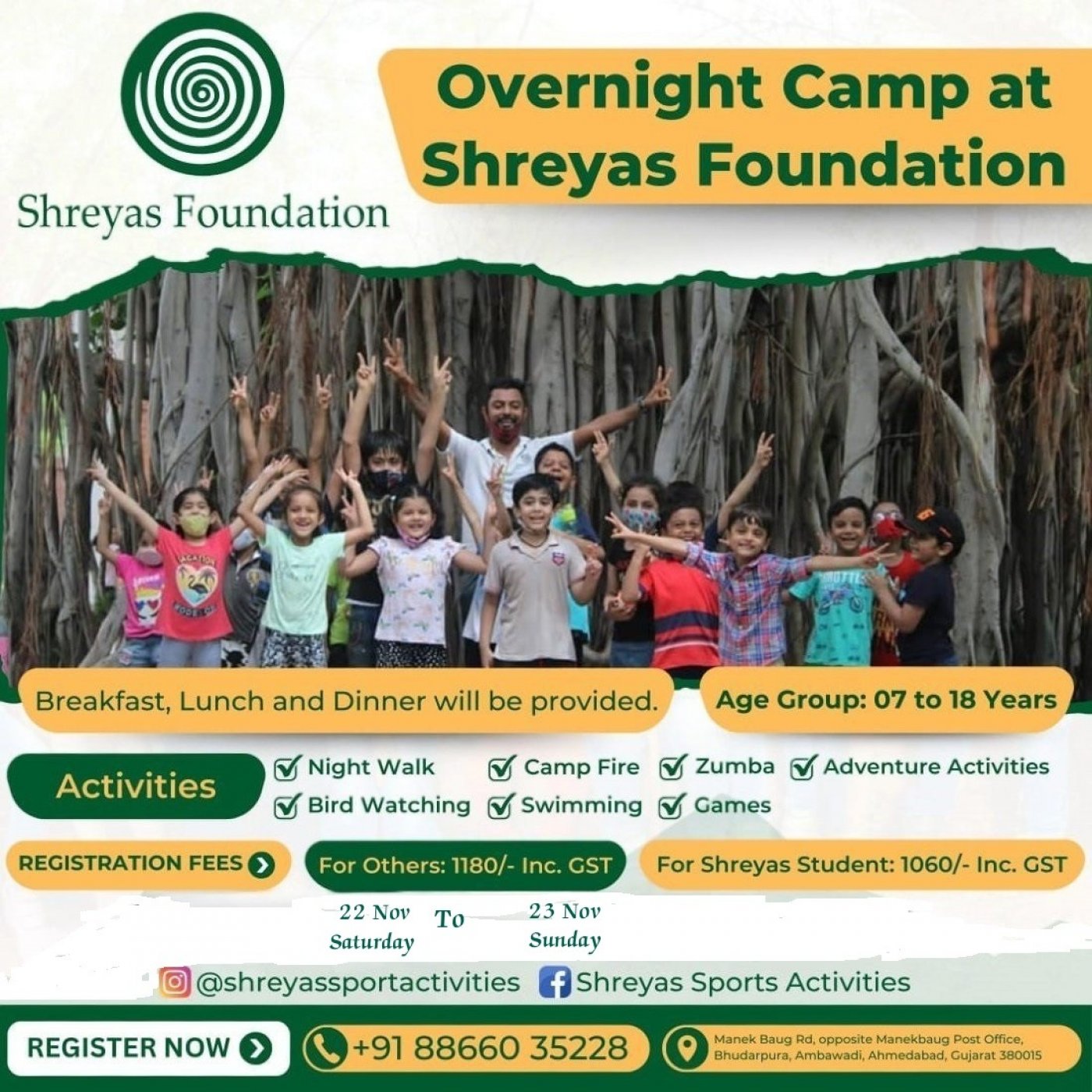 Shreyas foundation over night camp