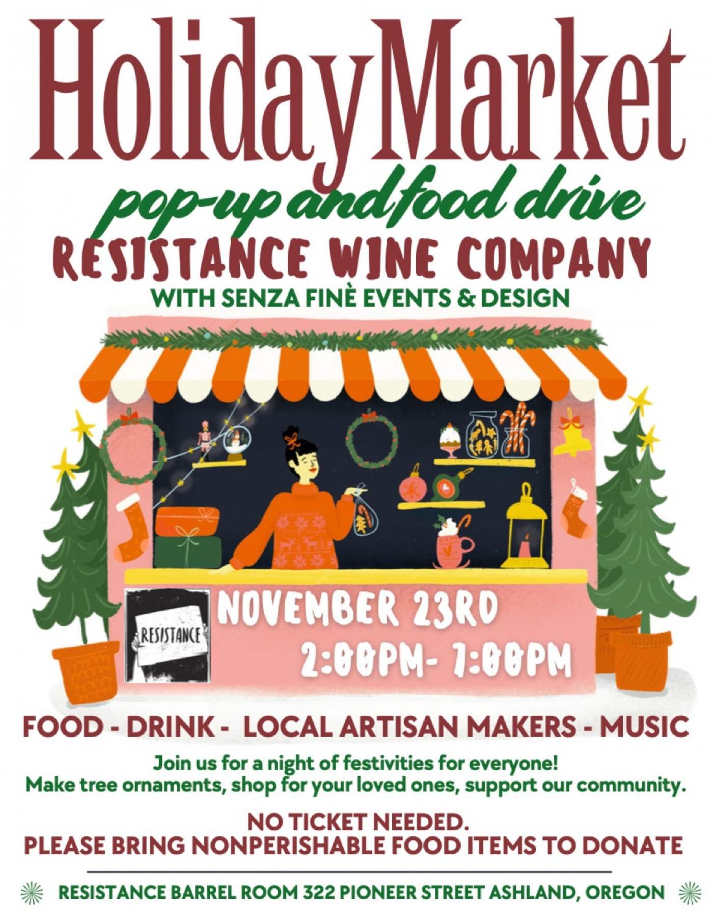 Resistance Wine Company presents: Holiday Market with Senza Fine Events