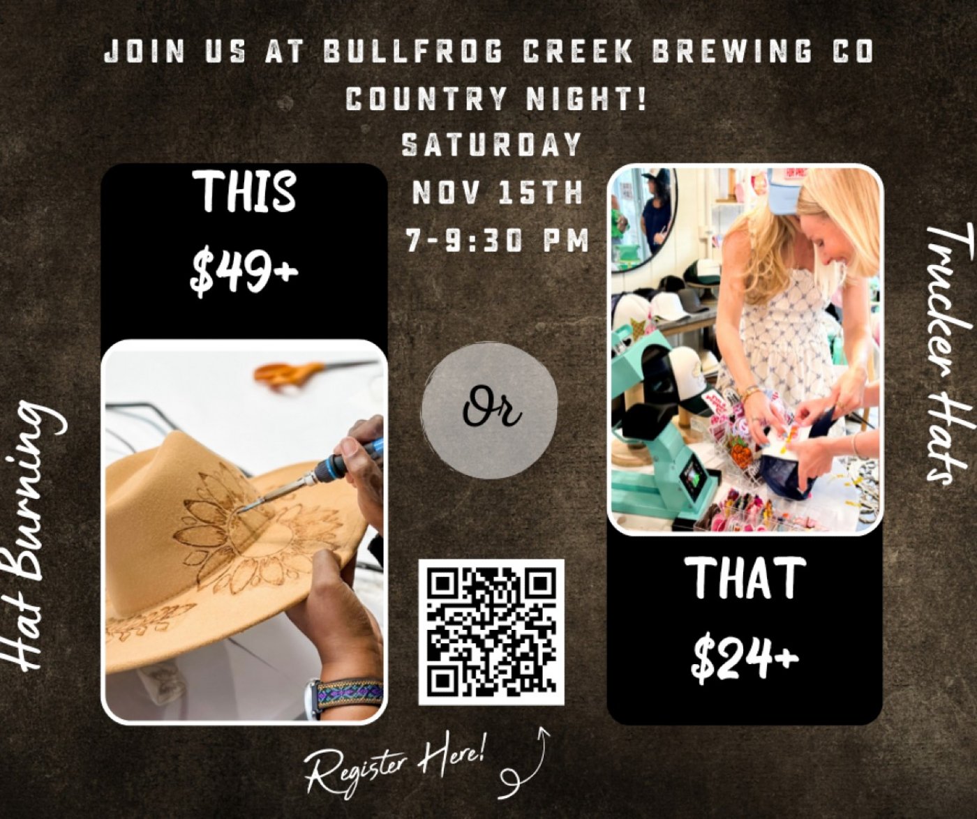 Trucker Hats & Hat Burning with Bullfrog Creek Brewing Company! (From $24)
