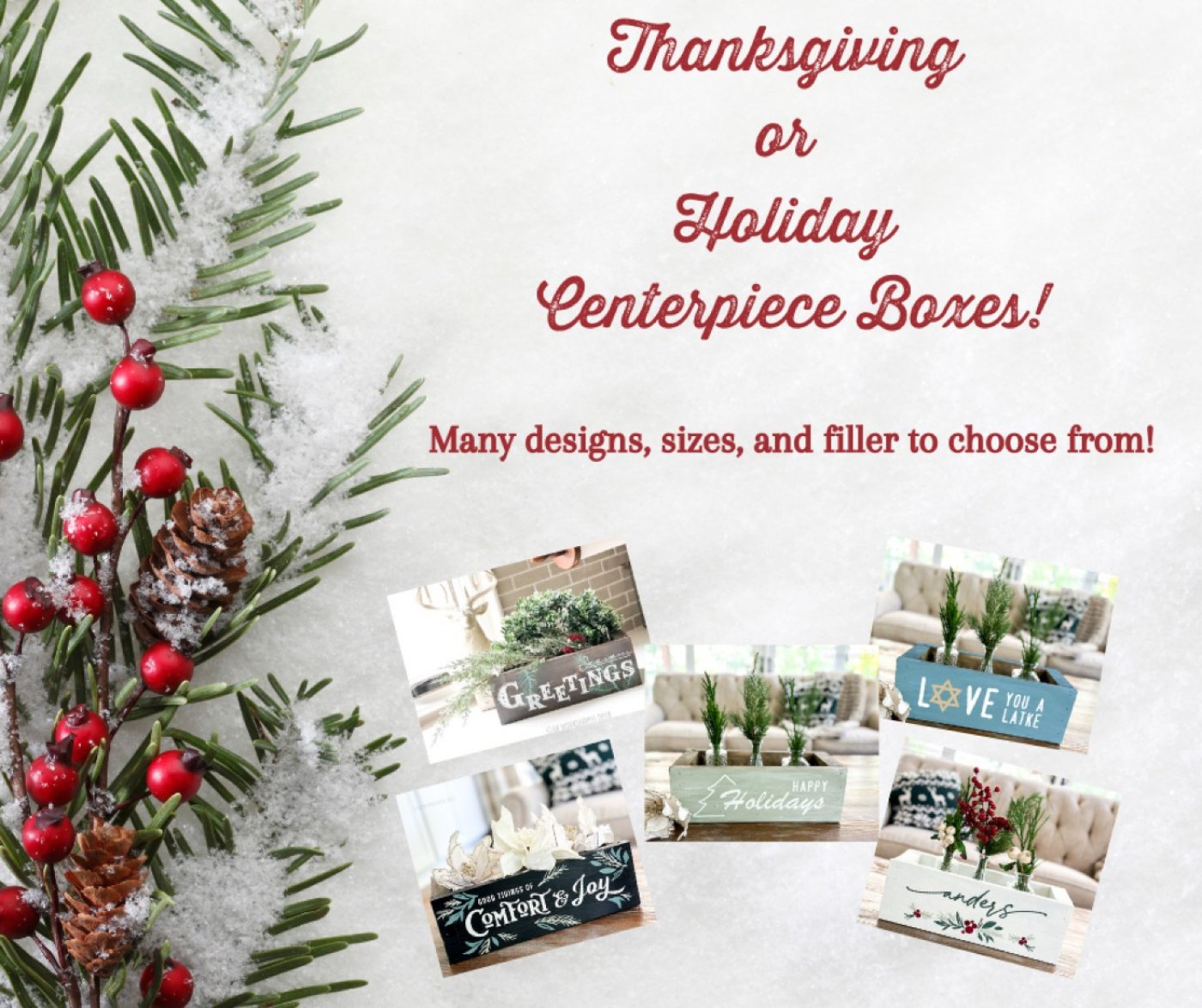 Thanksgiving\/Holiday Centerpiece Box Workshop!
