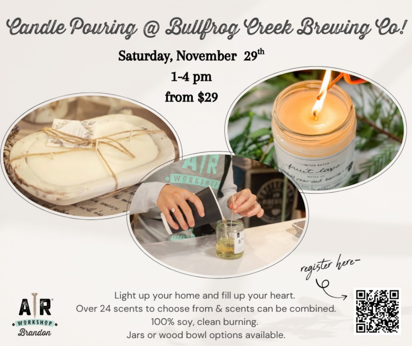 Candle Pouring at Bullfrog Creek Brewing Company!