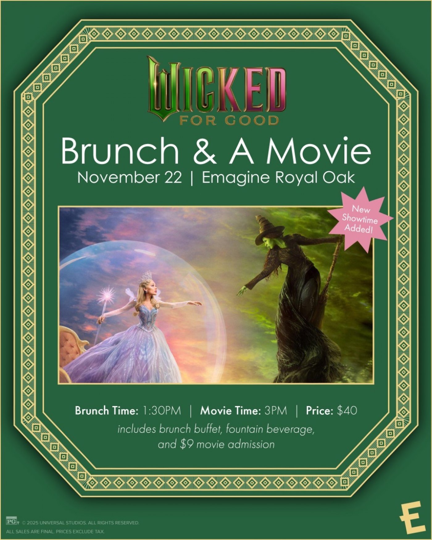 Wicked For Good: Brunch and Movie At Emagine Royal Oak
