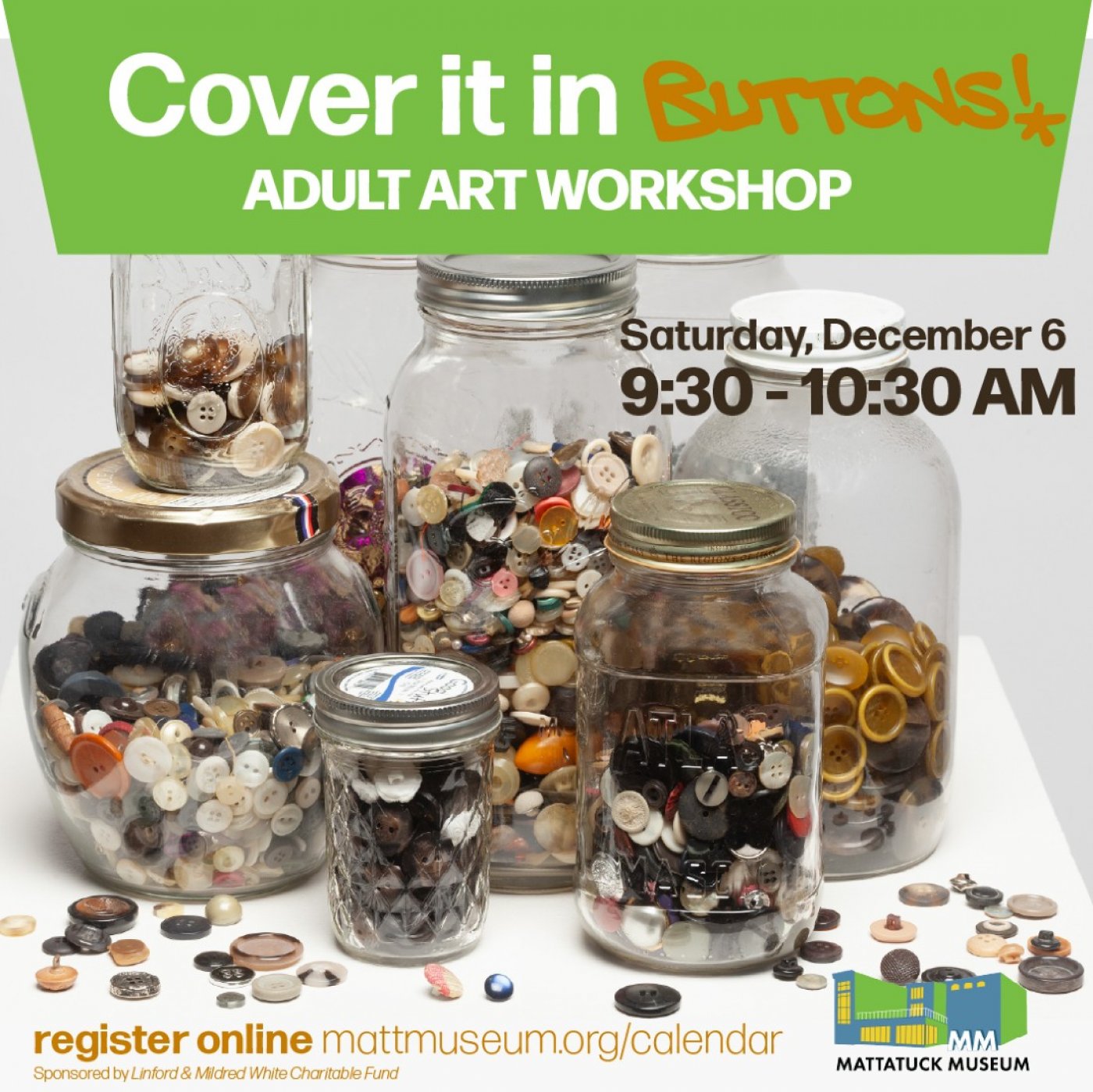 Adult Art Workshop: Cover it in Buttons!