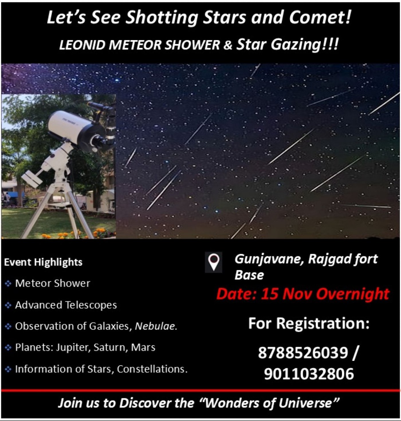 Comets, Leonid Meteor Shower and Star Gazing 