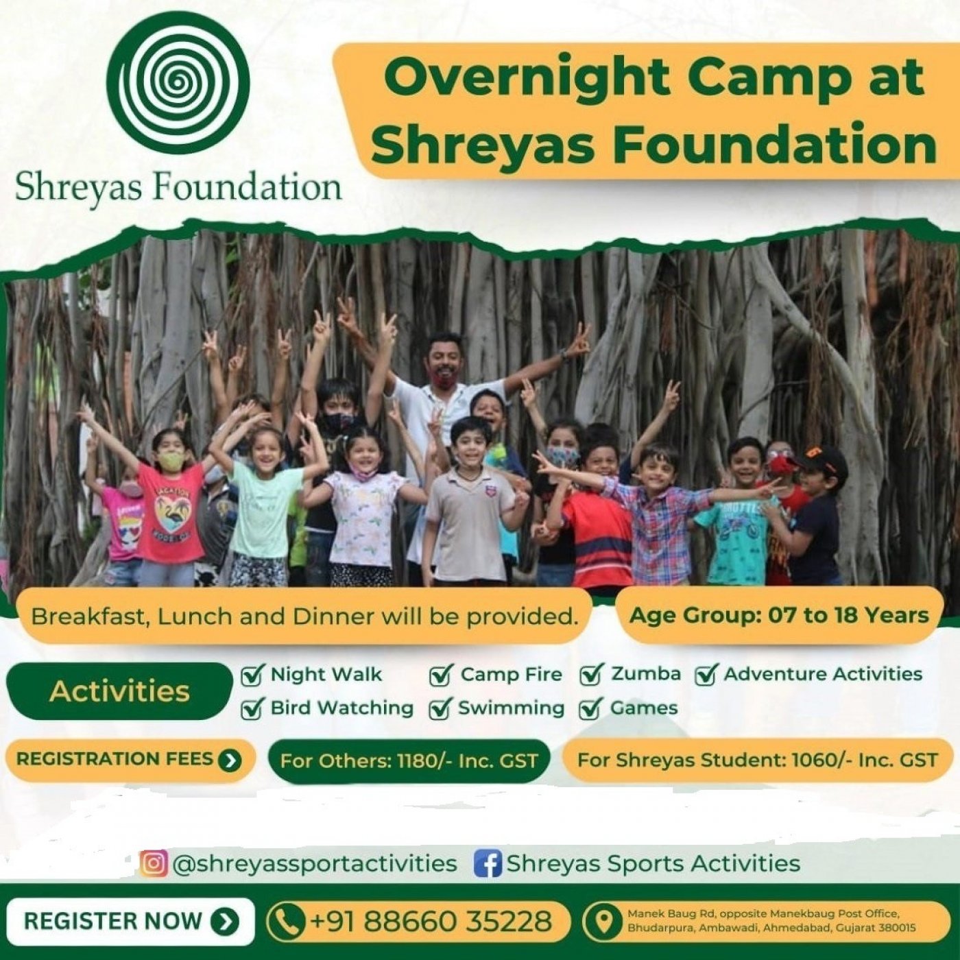 Shreyas foundation over night camp