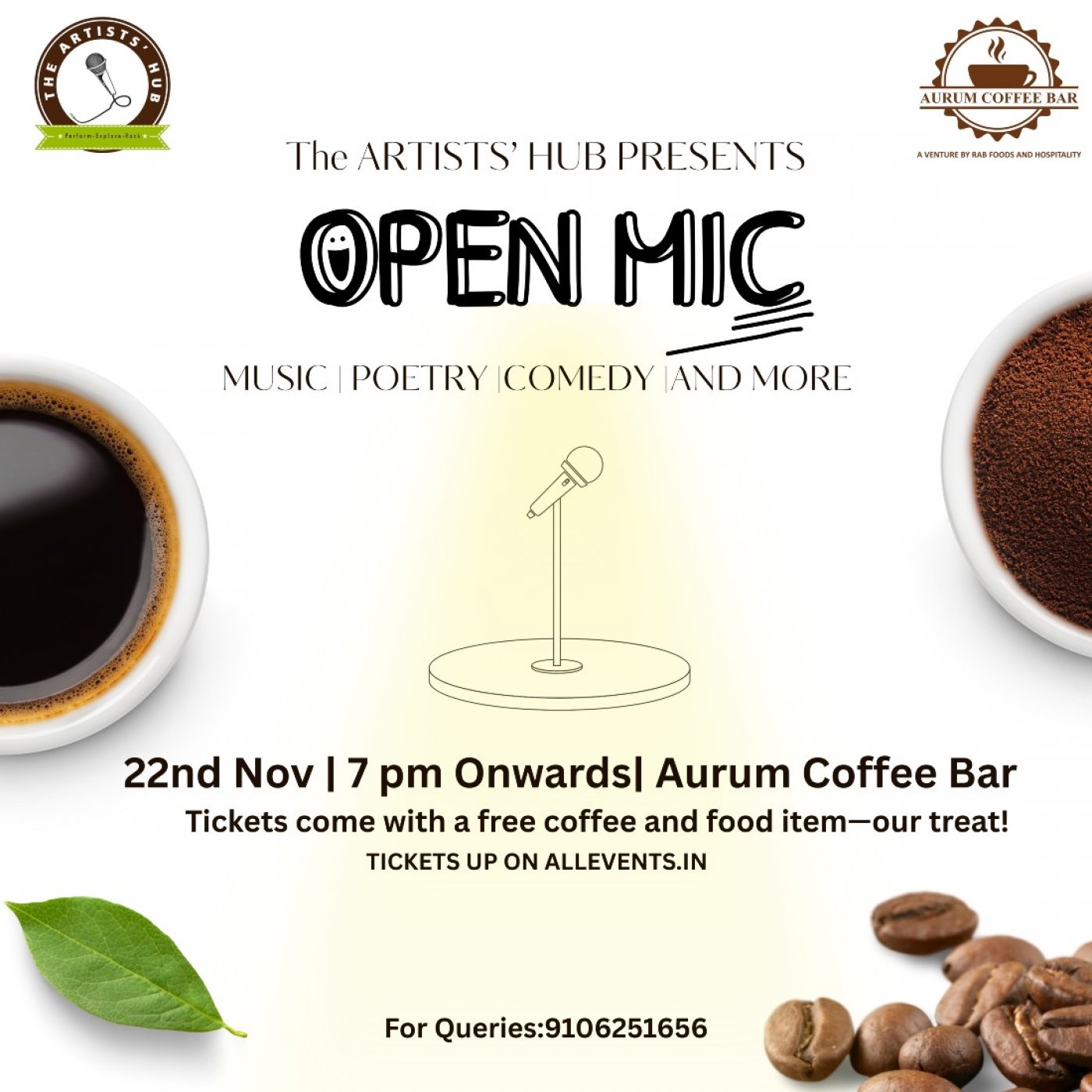 The Artists' Hub presents open mic