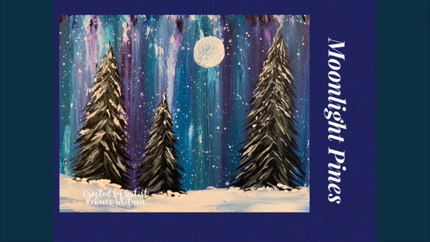 Beyond the Spectrum Art Program - Moonlit Pines Acrylic