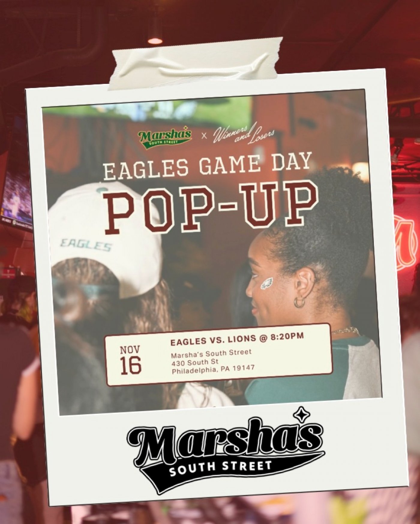 Marsha\u2019s South Street x Winners and Losers Game Day Pop Up 