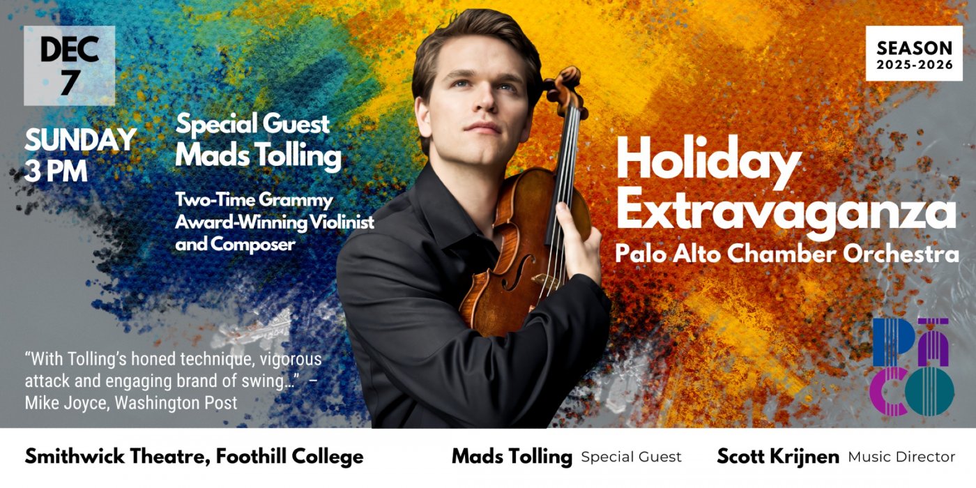 PACO Holiday Extravaganza Concert with Mads Tolling, Grammy Award-Winning Jazz Violinist